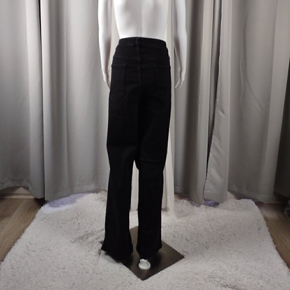 Old Navy Women's Cotton Blend Mid Rise Kicker Boot Cut Black Jeans Size 26 - Picture 3 of 10